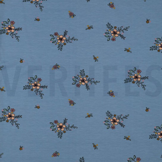 JERSEY GOTS BLUMEN HELLBLAU #7