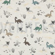 JERSEY MELANGE WATER DINOSAURS ECRU MELANGE (thumbnail)