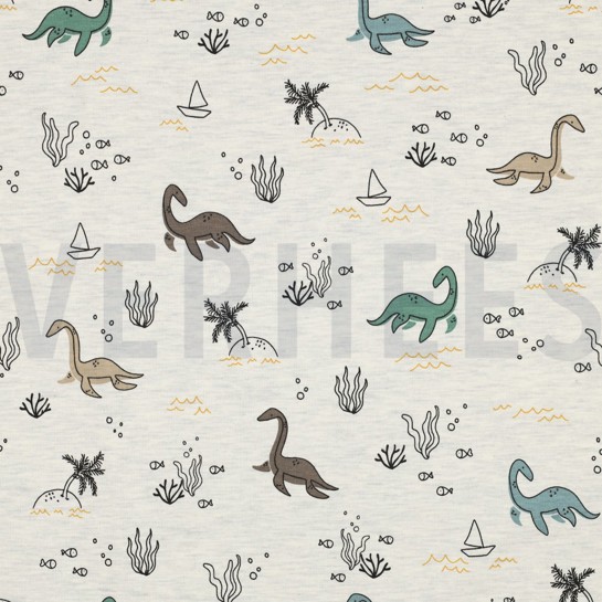 JERSEY MÉLANGE DINOSAURES AQUATIQUES ÉCRU MÉLANGÉ #7