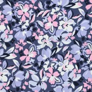 FRENCH TERRY FLOWERS BLUE / PINK (thumbnail)