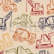 FRENCH TERRY WORK VEHICLES SAND (thumbnail)