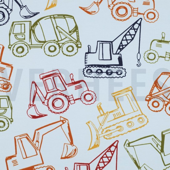 FRENCH TERRY VÉHICULES DE TRAVAIL BLEU CLAIR #7