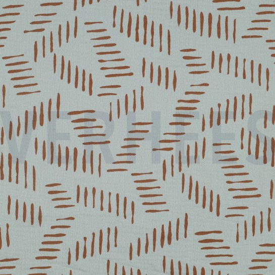 DOUBLE GAZE DE COTON ABSTRAIT VERT NIL #7