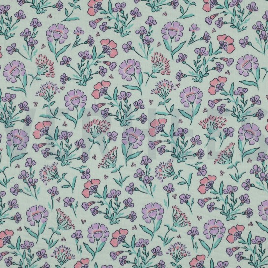 DOUBLE GAUZE BLOEMEN MINT #7