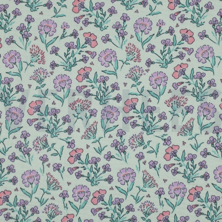DOUBLE GAUZE BLOEMEN MINT (hover)