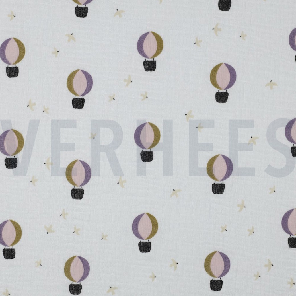 DOUBLE GAUZE HOT AIR BALLOONS WHITE