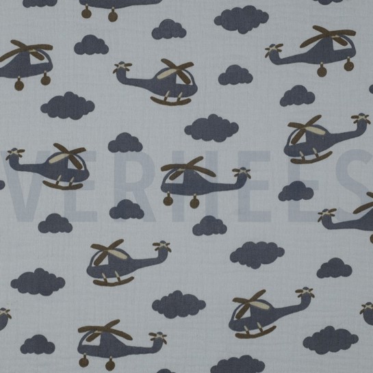 DOUBLE GAUZE HELICOPTERS LIGHT BLUE #7
