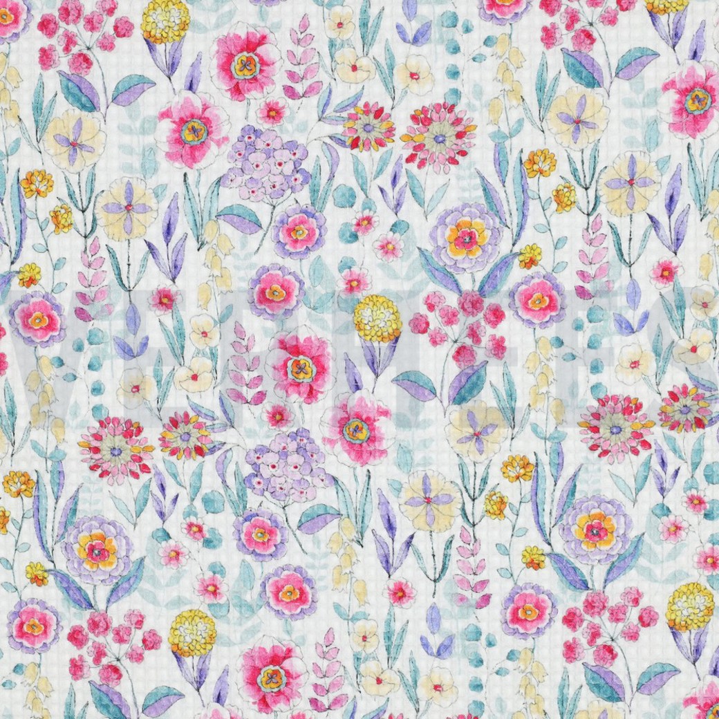 WAFFLE DIGITAL FLOWERS WHITE