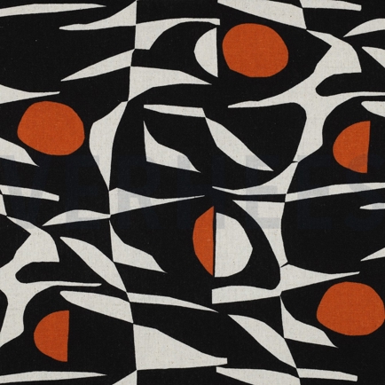 LEINEN VISKOSE ABSTRACT COGNAC (hover)