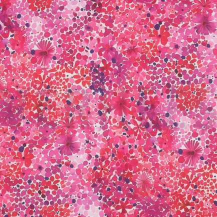 BAUMWOLLE VOILE DIGITAL BLUMEN ROSA (hover)