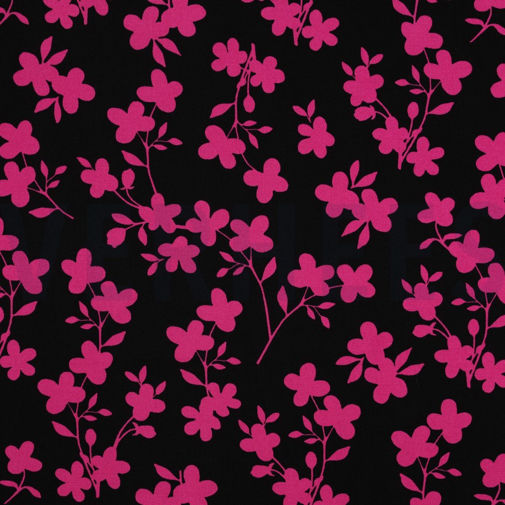 ROSELLA STRETCH FLOWERS BLACK