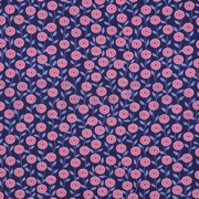 FINE POPLIN FLOWERS & CHECKS NAVY (thumbnail)