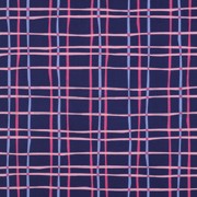 FINE POPLIN FLOWERS & CHECKS NAVY (thumbnail)