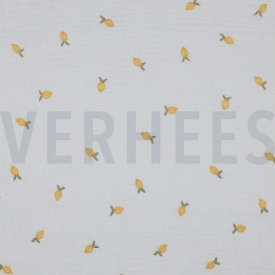 DOUBLE GAUZE EMBROIDERY LEMON WHITE #7