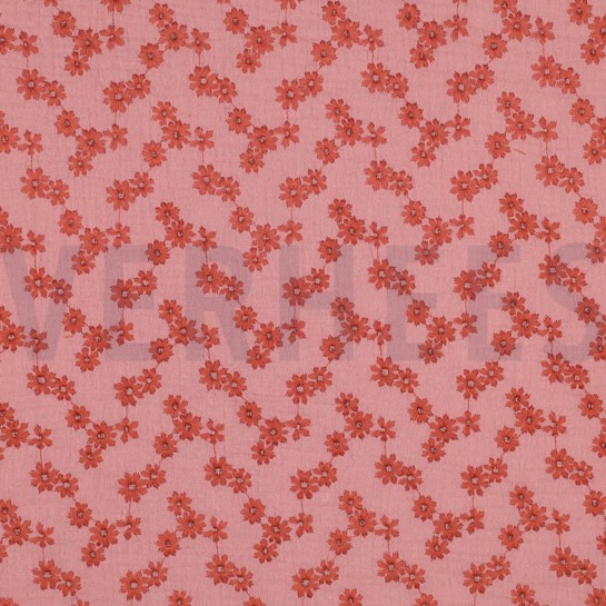 DOUBLE GAUZE EMBROIDERY FLOWERS BLUSH #7
