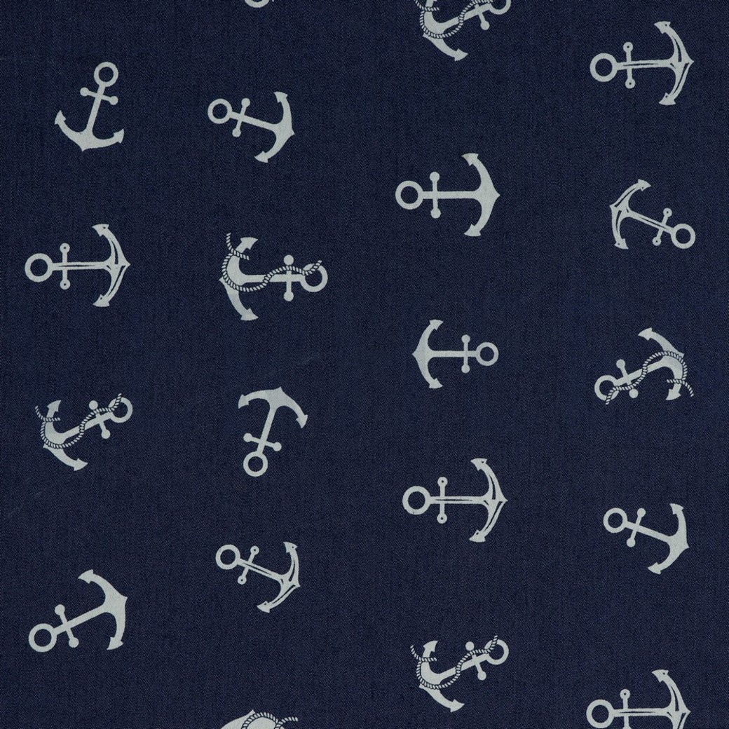 JEANS ANCHOR PRINT INDIGO