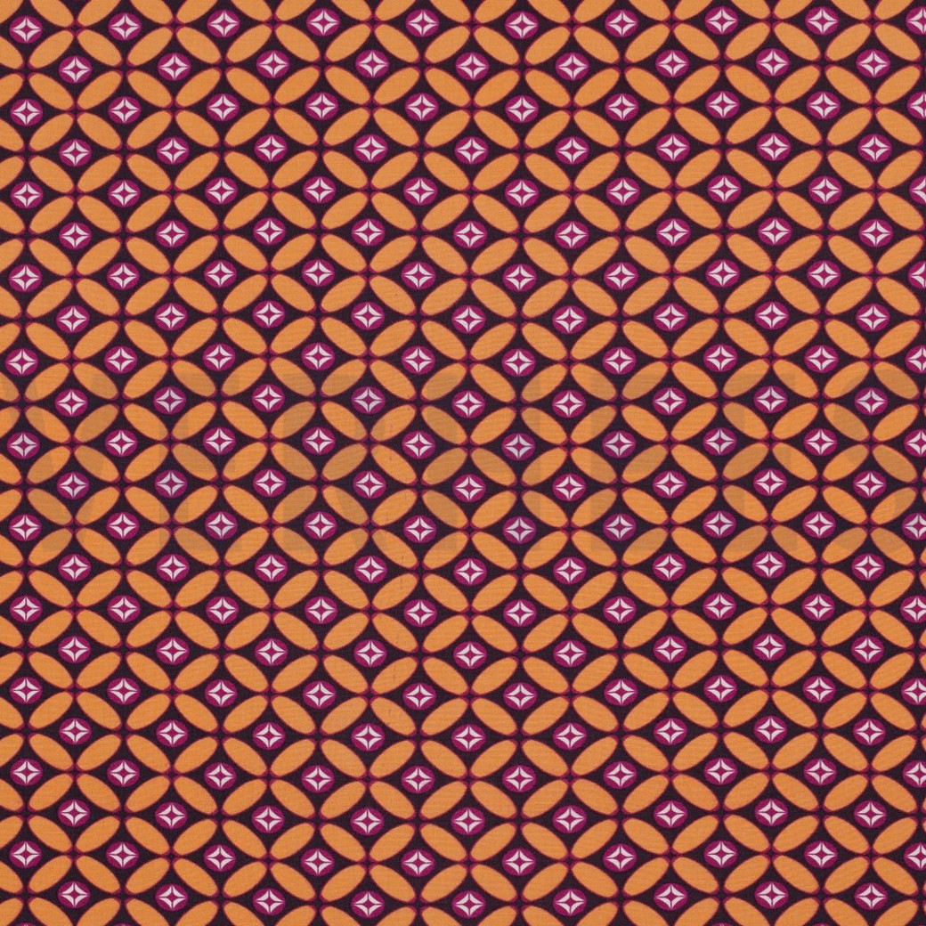 LENZING ECOVERO RETRO DARK PURPLE/ ORANGE