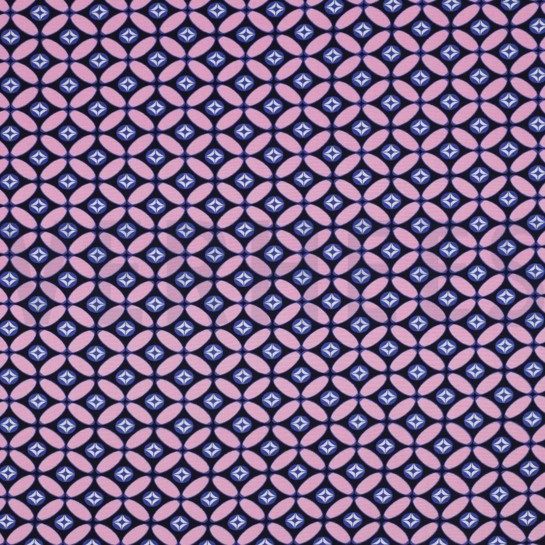 LENZING™ ECOVERO™ RETRO MARINEBLAU / HELLROSA #7