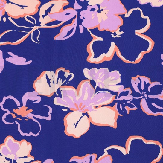 LENZING™ ECOVERO™ FLOWERS COBALT #7