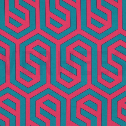 MAGNOLIA STRETCH GEOMETRISCH FUCHSIE (hover)