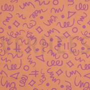 FINE POPLIN GEOMETRICS PEACH/ PURPLE (thumbnail)
