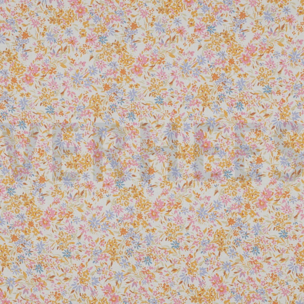 COTTON VOILE DIGITAL FLOWERS MULTICOLOUR