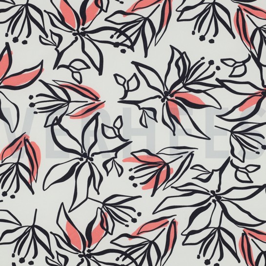 MAGNOLIA STRETCH BLUMEN WEISS #7