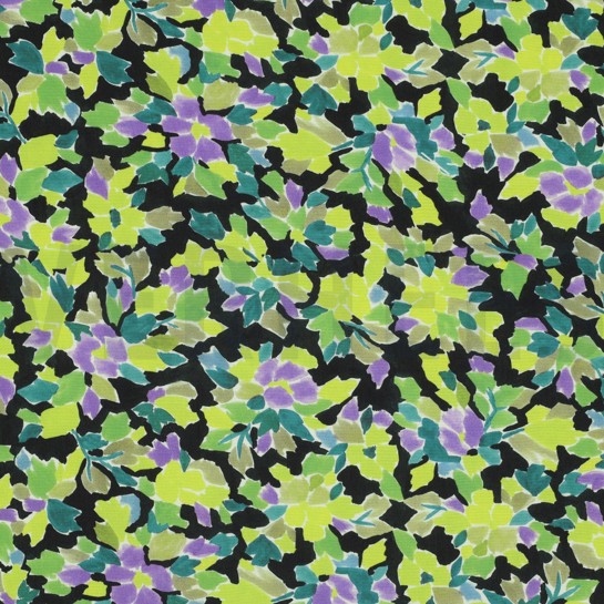 VISCOSE RADIANCE DIGITAL FLOWERS GREEN #7