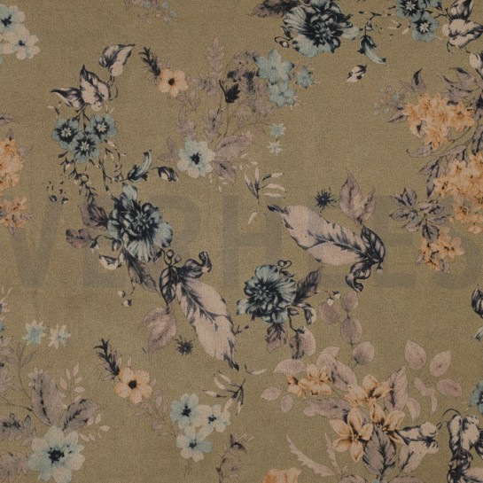 SUEDE STRETCH BLUMEN HELLGRÜN #7