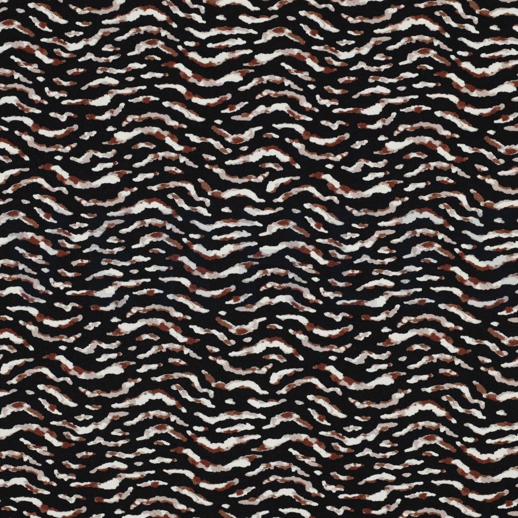 VISCOSE JERSEY DIGITAL ANIMAL SKIN BLACK