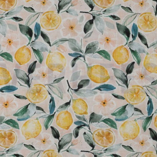 DOUBLE GAZE DE COTON CITRONS PÊCHE #7