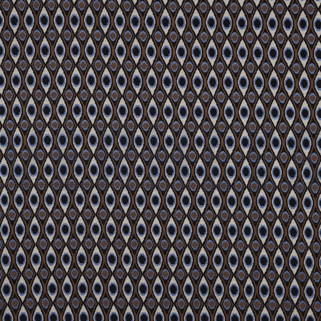 KNITTED JACQUARD MULTI BROWN BLUE