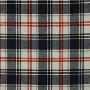 COTTON YARN DYED BRUSHED CHECKS NAVY / BRIQUE (thumbnail)