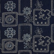 DENIM EMBROIDERY FLOWERS SEQUINS DARK BLUE (thumbnail)