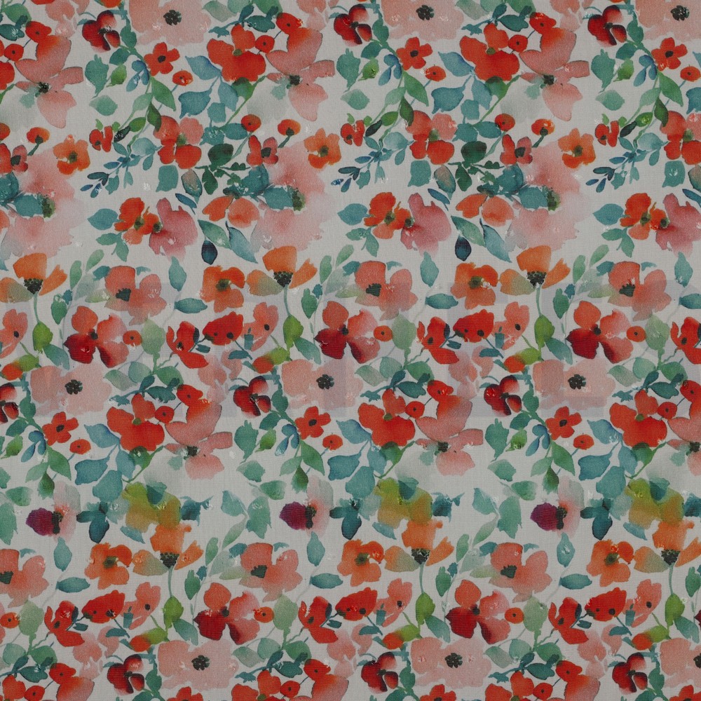 VISCOSE DOBBY DIGITAL FLOWERS WHITE (hover)