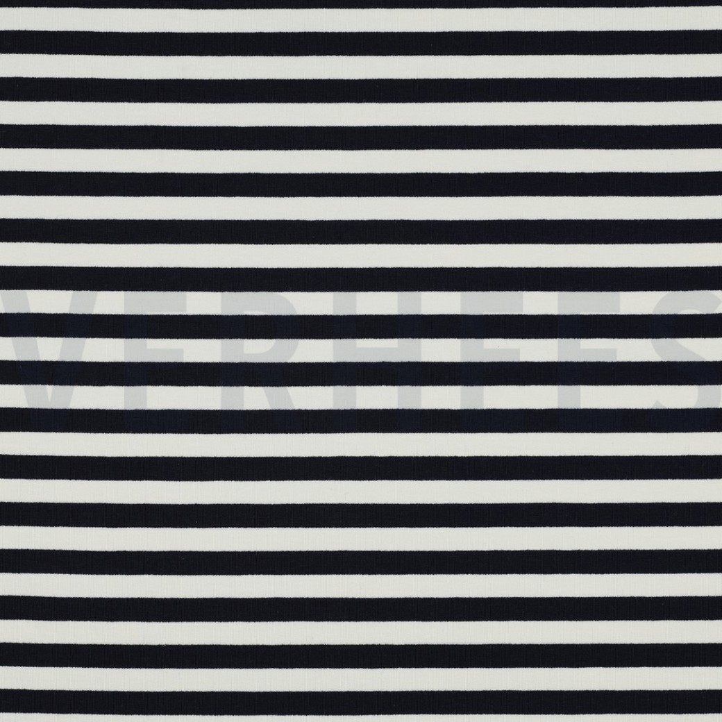 FRENCH TERRY YARN DYED STRIPES NAVY / OFF WHITE