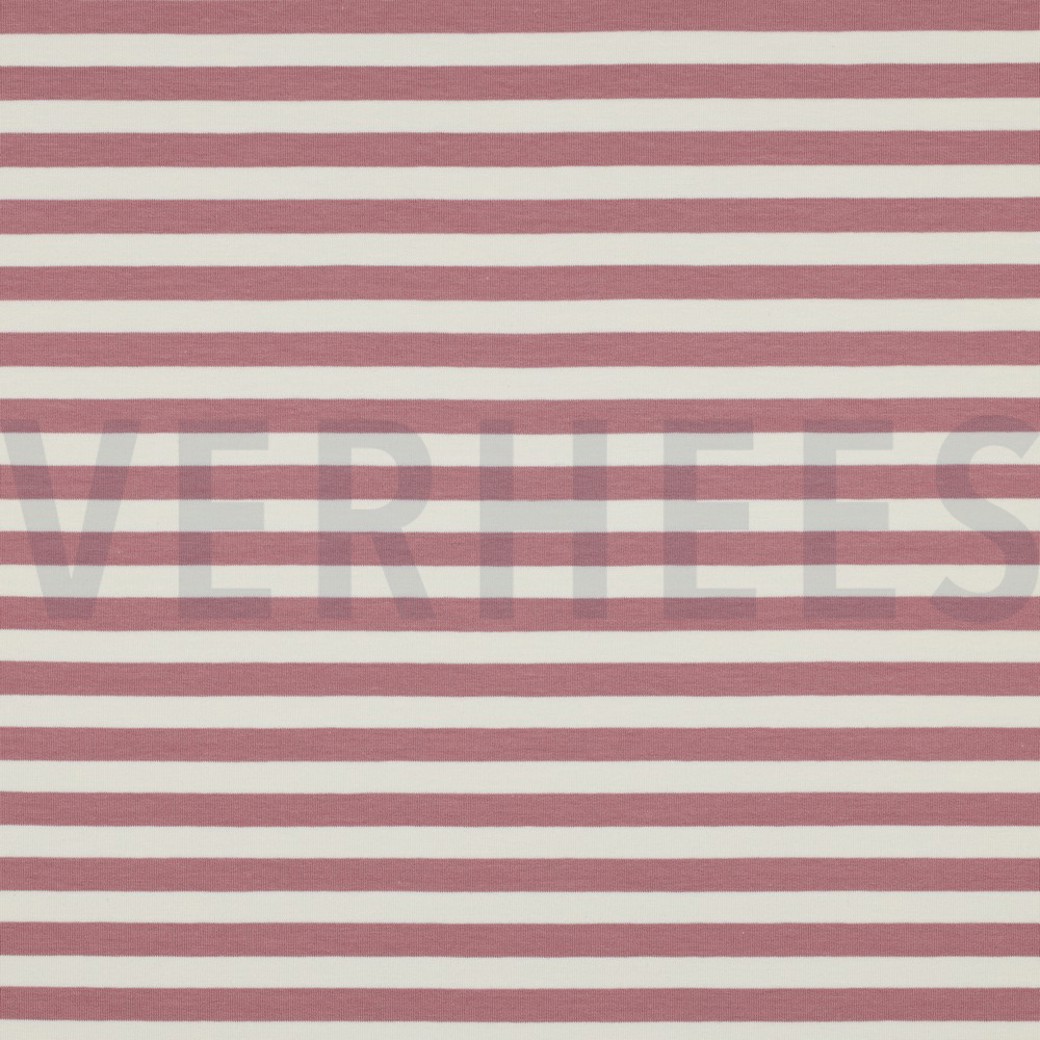 FRENCH TERRY YARN DYED STRIPES DARK ROSE