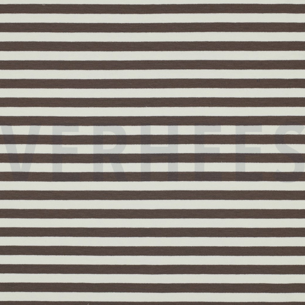 FRENCH TERRY YARN DYED STRIPES TAUPE