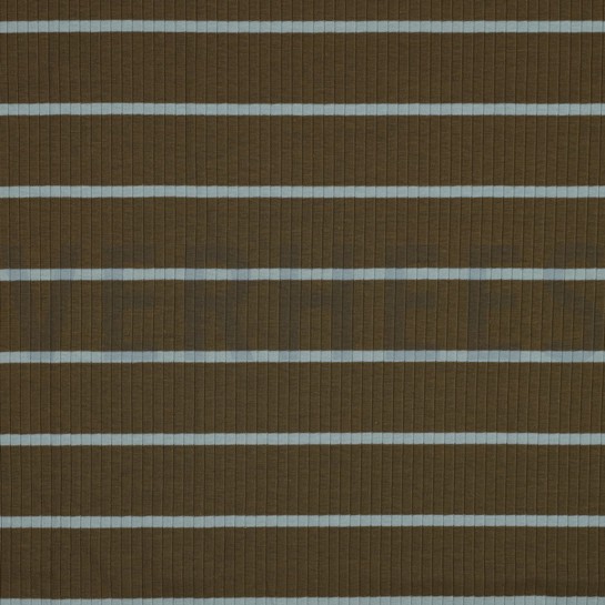 RIPPEN GARNGEFÄRBT STREIFEN ARMYGRÜN / MINT #7