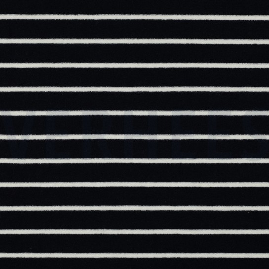 BAUMWOLLE FROTTEE GARNGEFÄRBT STREIFEN DUNKELBLAU #7