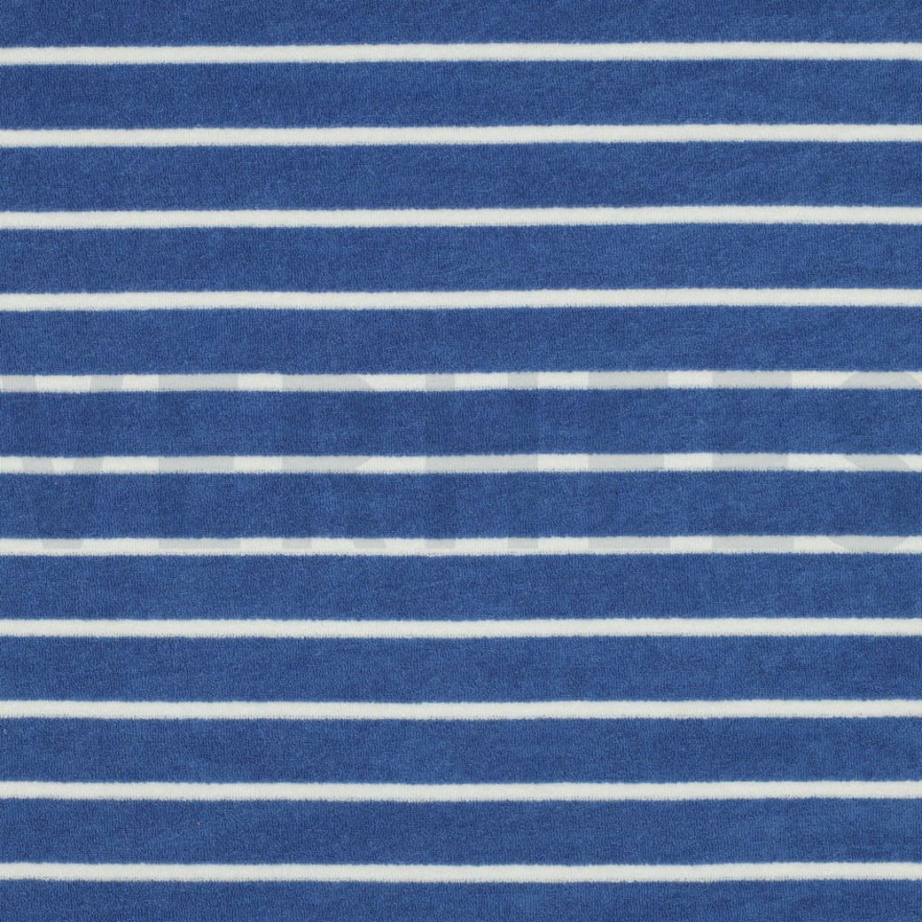 COTTON TOWELLING YARN DYED STRIPES LIGHT BLUE / ECRU