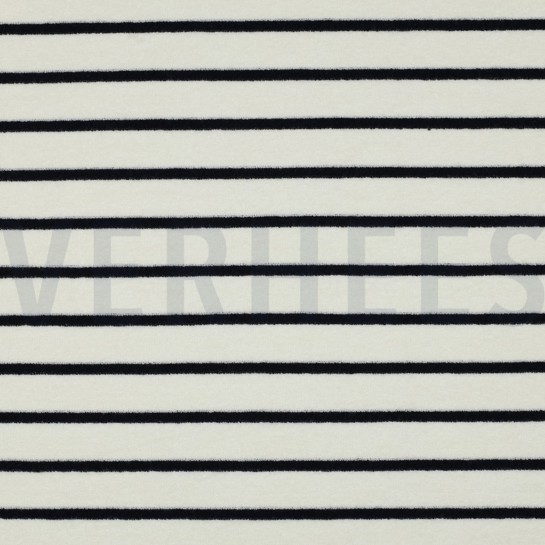 BAUMWOLLE FROTTEE GARNGEFÄRBT STREIFEN DUNKELBLAU #7