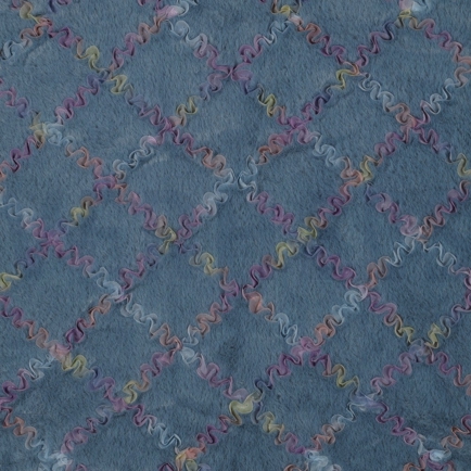 FAUX FUR WITH TULE MULTI COLOUR BLUE SHADOW (hover)