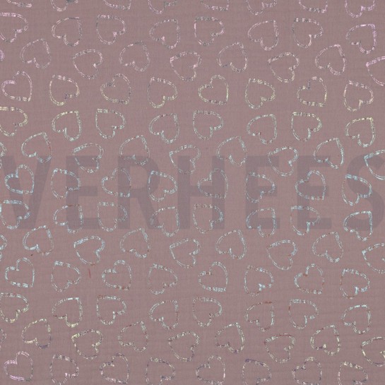 DOUBLE GAUZE FOLIE HARTEN ZACHTROZE/OUDROZE #7