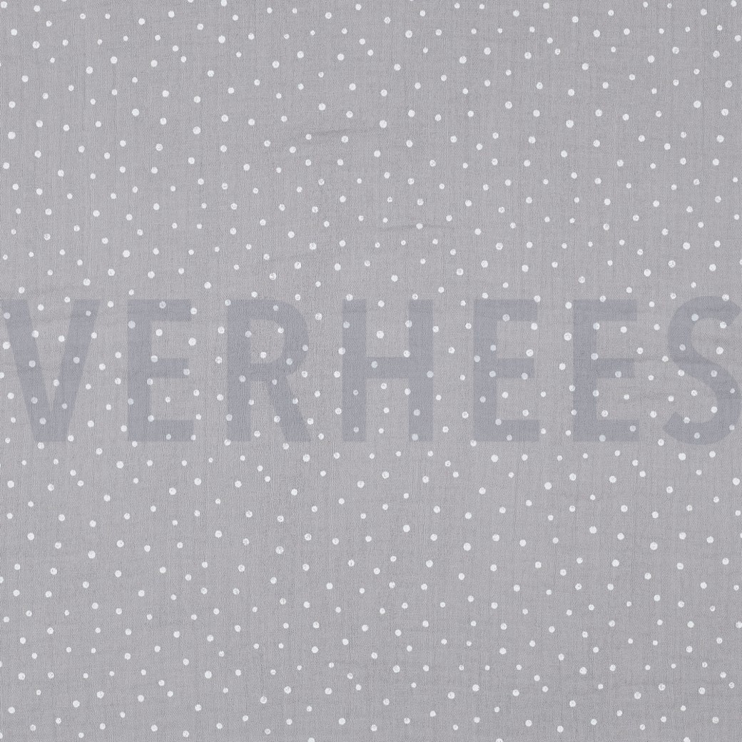 DOUBLE GAUZE LITTLE DOTS GREY