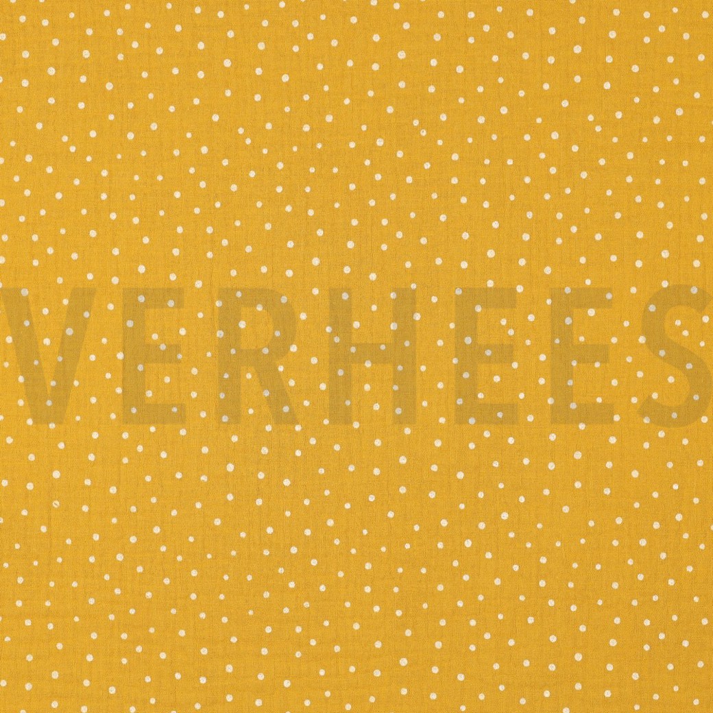 DOUBLE GAUZE LITTLE DOTS OCHRE