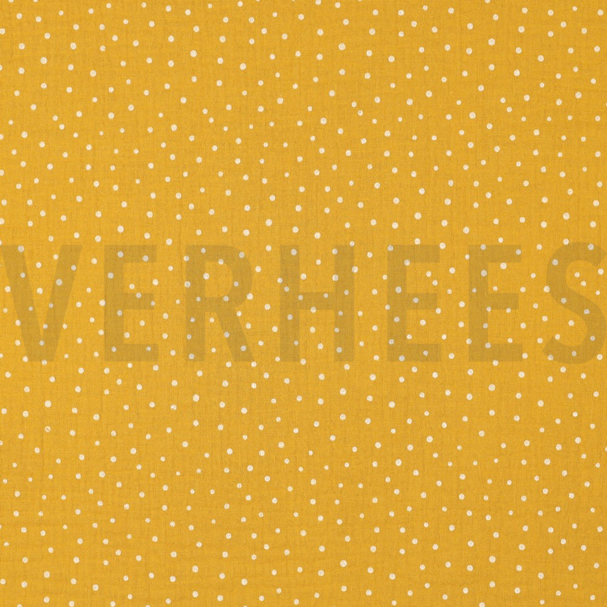 DOUBLE GAUZE LITTLE DOTS OCHRE (high resolution)