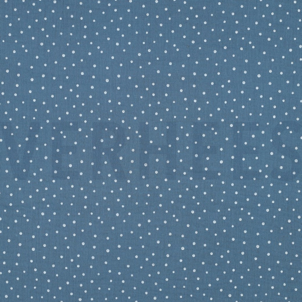 DOUBLE GAUZE LITTLE DOTS BLUE