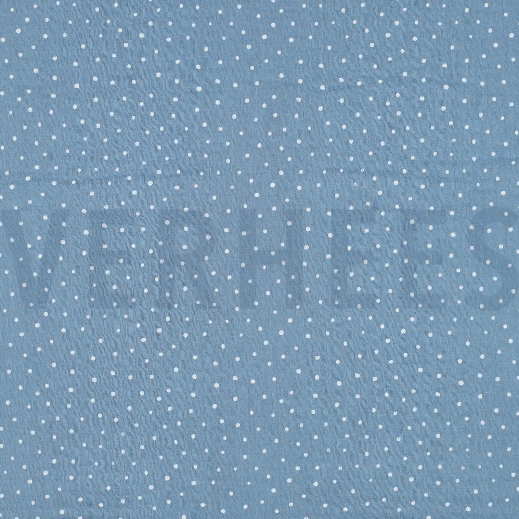 DOUBLE GAUZE LITTLE DOTS LIGHT BLUE