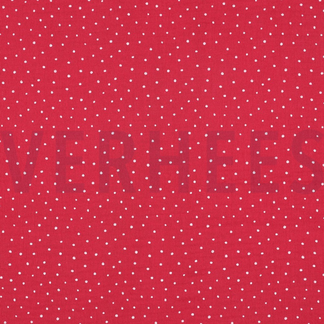 DOUBLE GAUZE LITTLE DOTS FUCHSIA